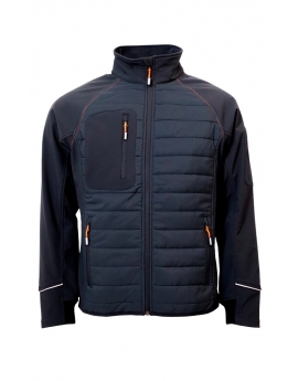 OCEAN Outdoor Combi thermal jacket MEN, combined softshell and thermal jacket BLACK