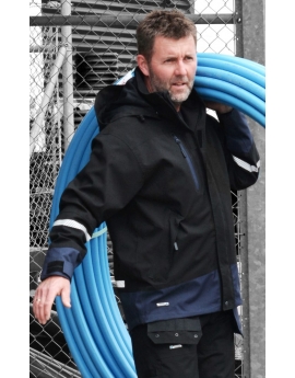 LYNGSØE "FOX 4WS-4057" breathable rain jacket MEN, 20.000 mm,, black / navy blue