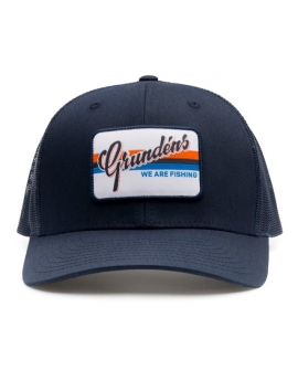 GRUNDÉNS ”Script" Trucker Cap NAVY BLUE fishing hat
