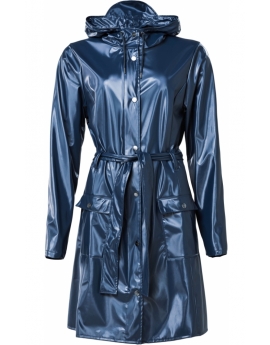RAINS ”Curve Jacket” SHINY with waterproof zipper and tie belt